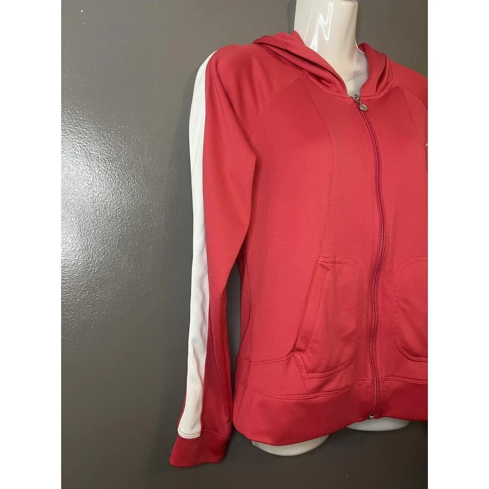 Nike Full Zip Track Jacket Hoodie Womens Medium Red Swoosh Athletic 250856-679